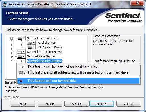 sentinel protection installer 7.6.4