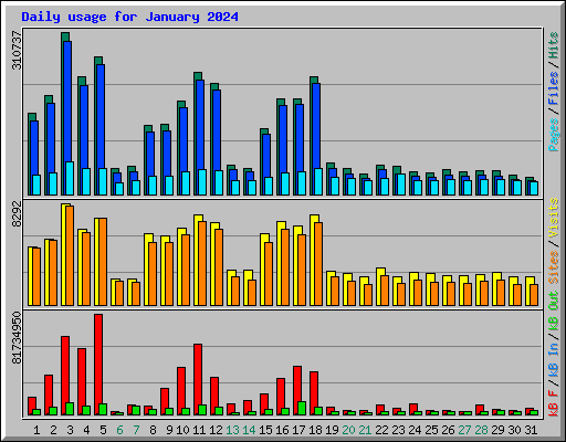 Daily usage for January 2024