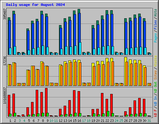 Daily usage for August 2024