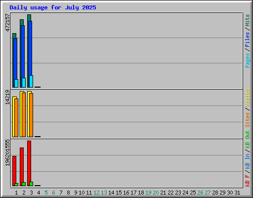Daily usage for July 2025