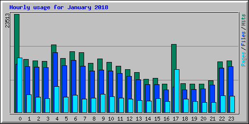 Hourly usage for January 2018