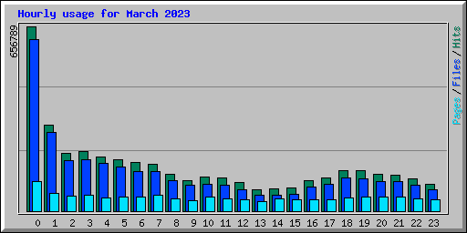 Hourly usage for March 2023