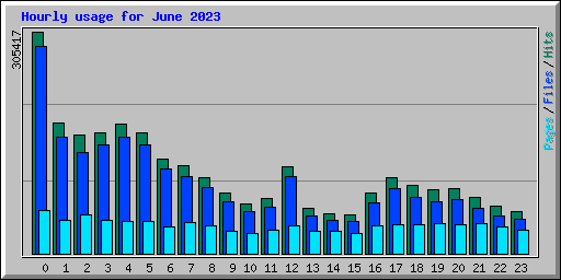 Hourly usage for June 2023