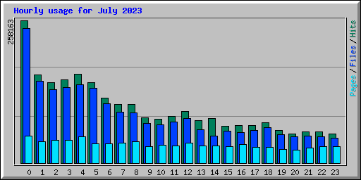 Hourly usage for July 2023