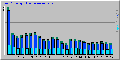 Hourly usage for December 2023