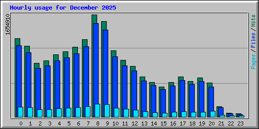 Hourly usage for December 2025